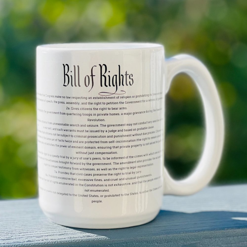15oz Bill of Rights Novelty Mug with Large Handle